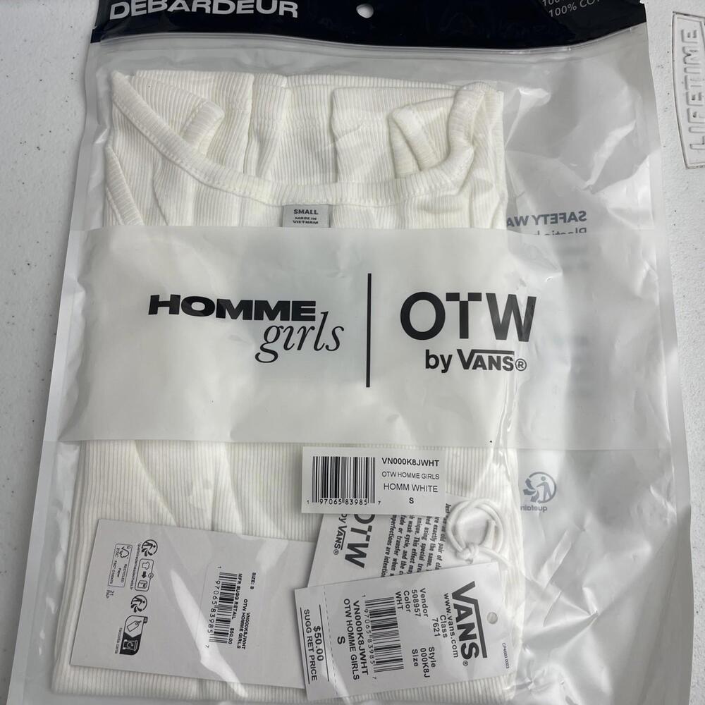 NWT Vans Junior Tank Top T-Shirt White size S - Picture 2 of 3